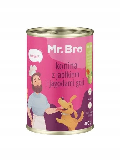 4x Krmivo pro psy Mr. Bro Konina s jablkem a bobulemi Goji 400 g