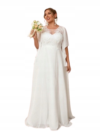 Shein Plus Size Svatební Šaty Bílé Hladké 50 1GI