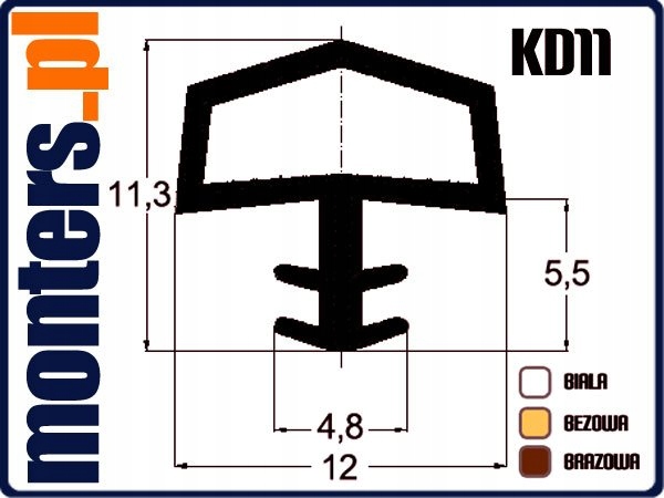 Uszczelka do drzwi drewnianych KD11 beżowa 100m EAN (GTIN) 4566836322687