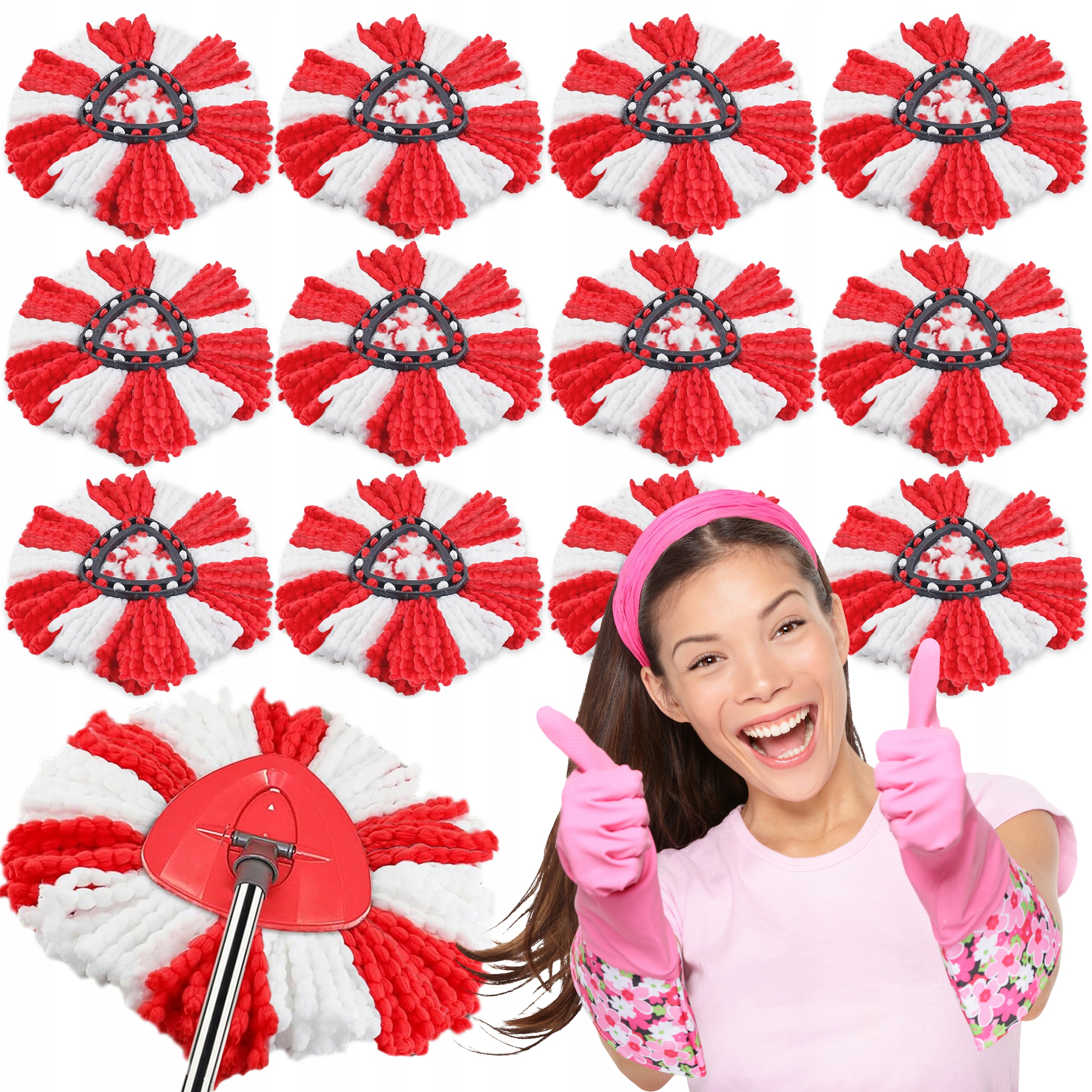 Levně 12x Nástavec Na rotační Mop Vileda Turbo Vložka nástavec Easy Wring 36cm