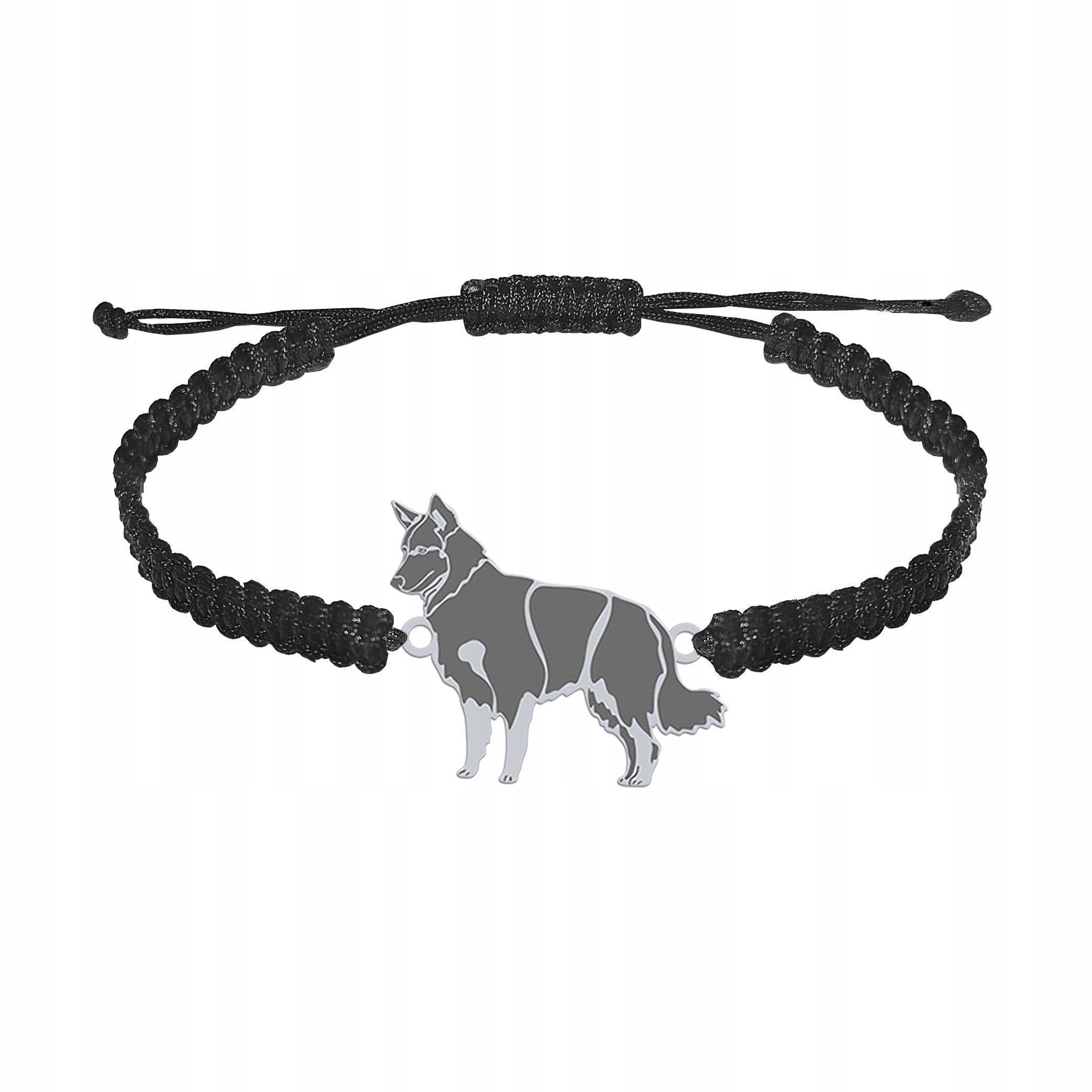 Stříbrný náramek se psem Chodský pes 925 Šperky Makramé Dárek Gravírování