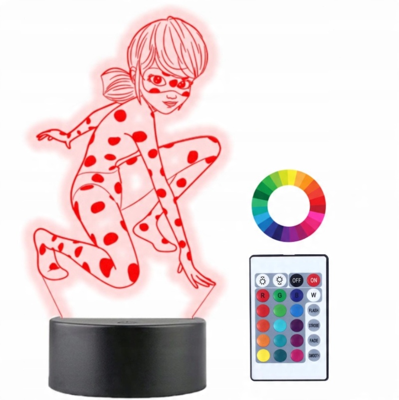 

Lampka Nocna Miraculum Biedronka 3DLed Grawer Imię