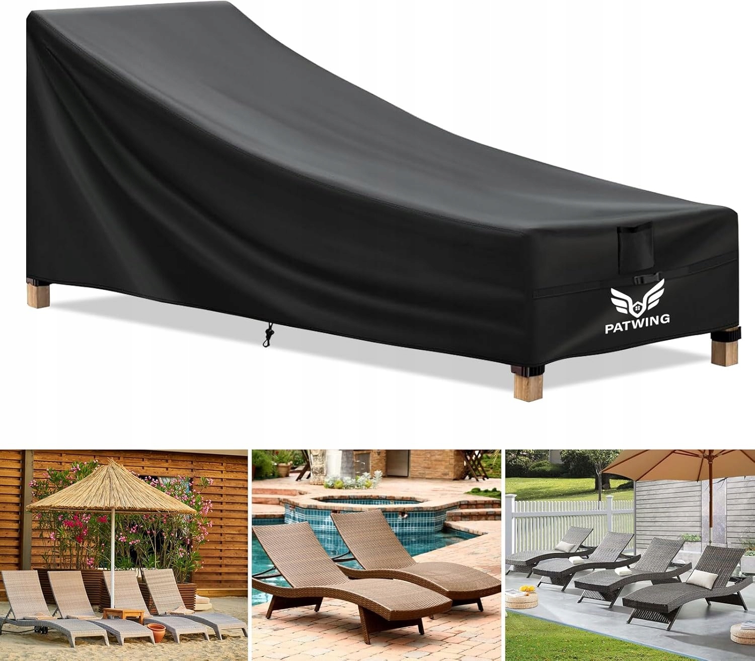 Patwing Ochranný obal na zahradní lehátko, větruodolný, Pu povlak