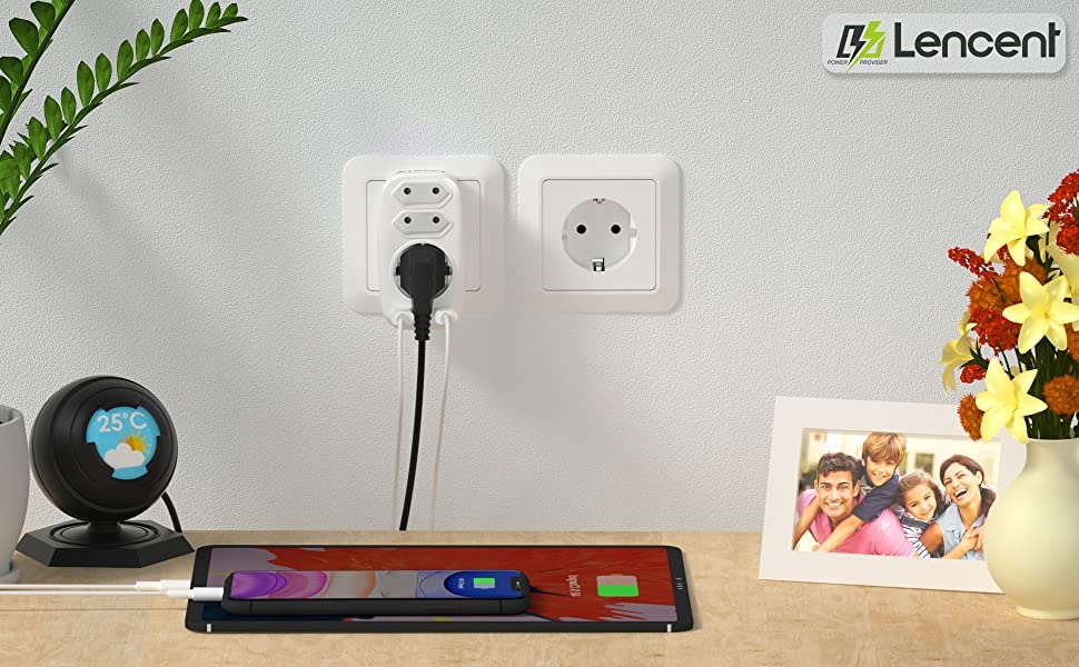 LENCENT Adapter Do Gniazdka Ładowarka USB 5w1 — miniatura 7
