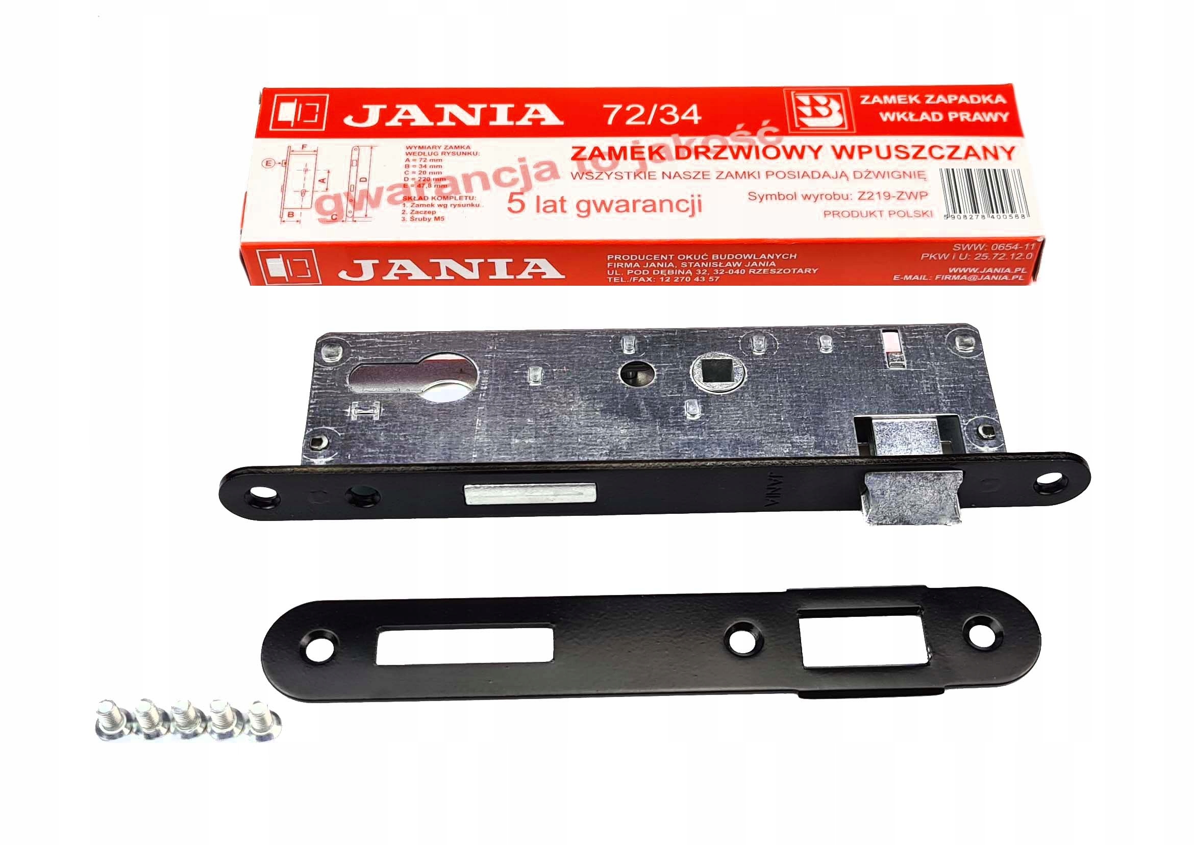 

Zamek Wąski Jania Zapadka Wkład 72/34 (Z219-ZWP) P