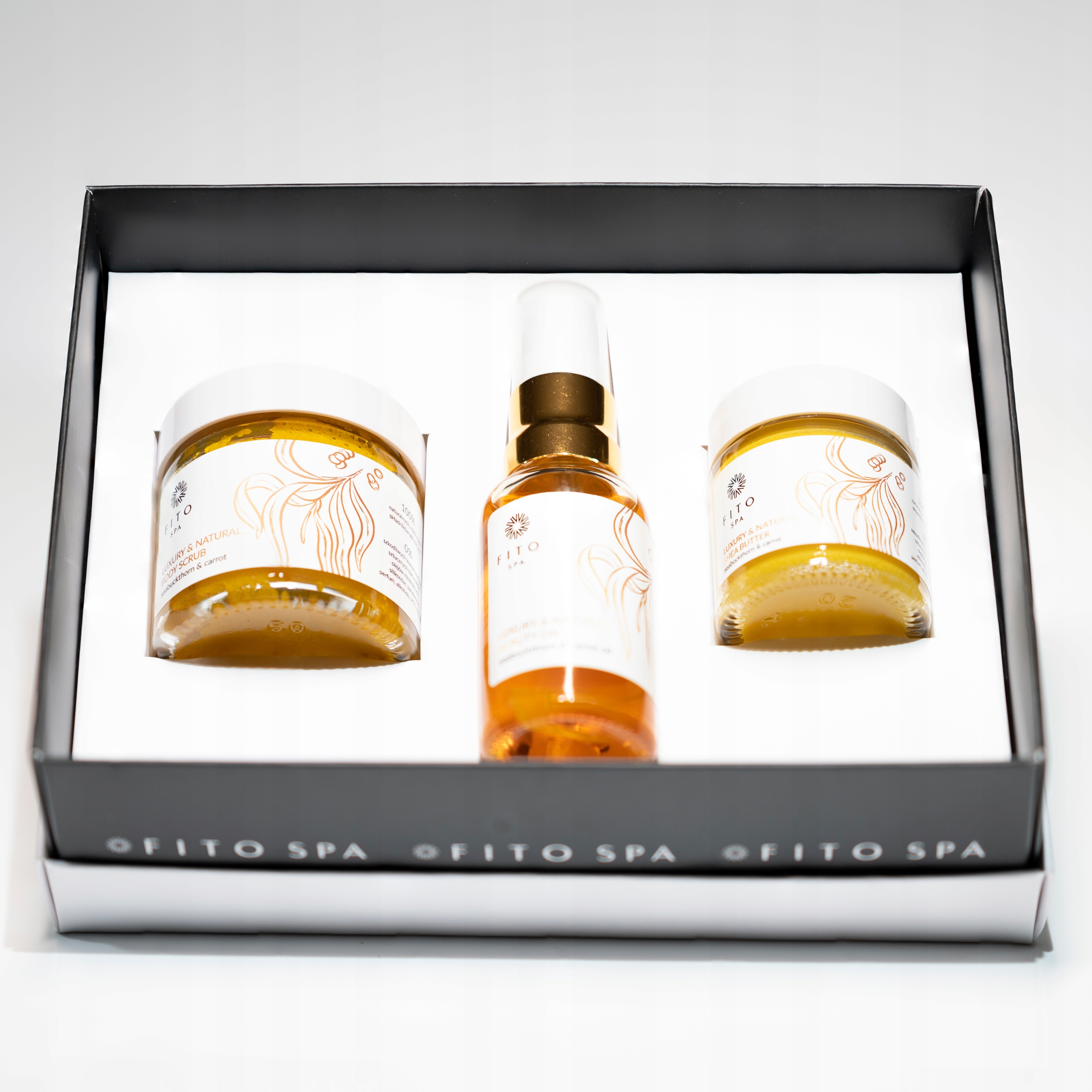 Zestaw rokitnik marchewka olej peeling masło fito spa dla niej i dla niego