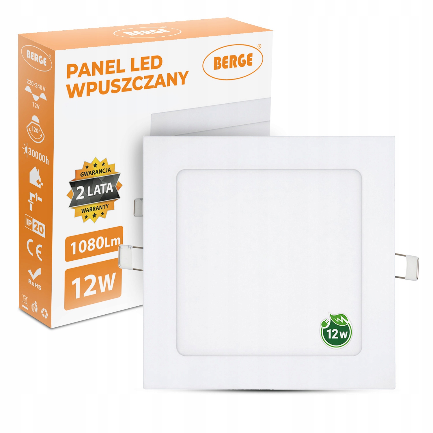 

Panel Led plafon kwadrat wpuszczany 12W CCD