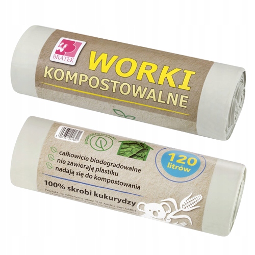 

Bio worki kompostowalne ze skrobi 120L/10szt