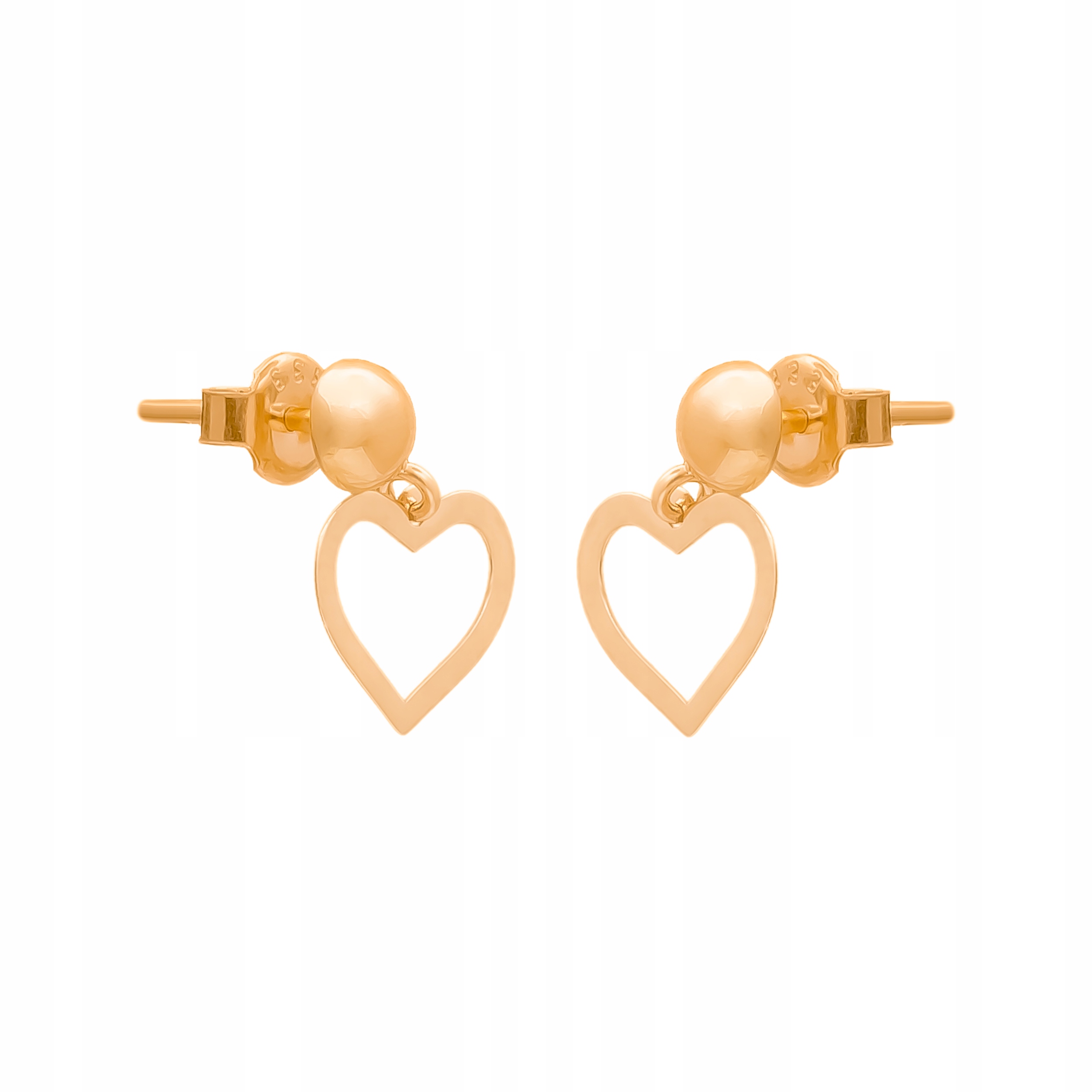 

Złote Kolczyki Sztyft pr333 Serce Kulka Grawer