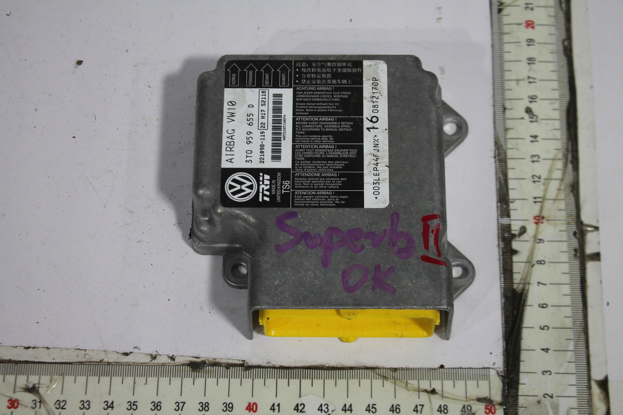 MODULO SENSOR AIRBAG 3T0959655D SUPERB II LIFT