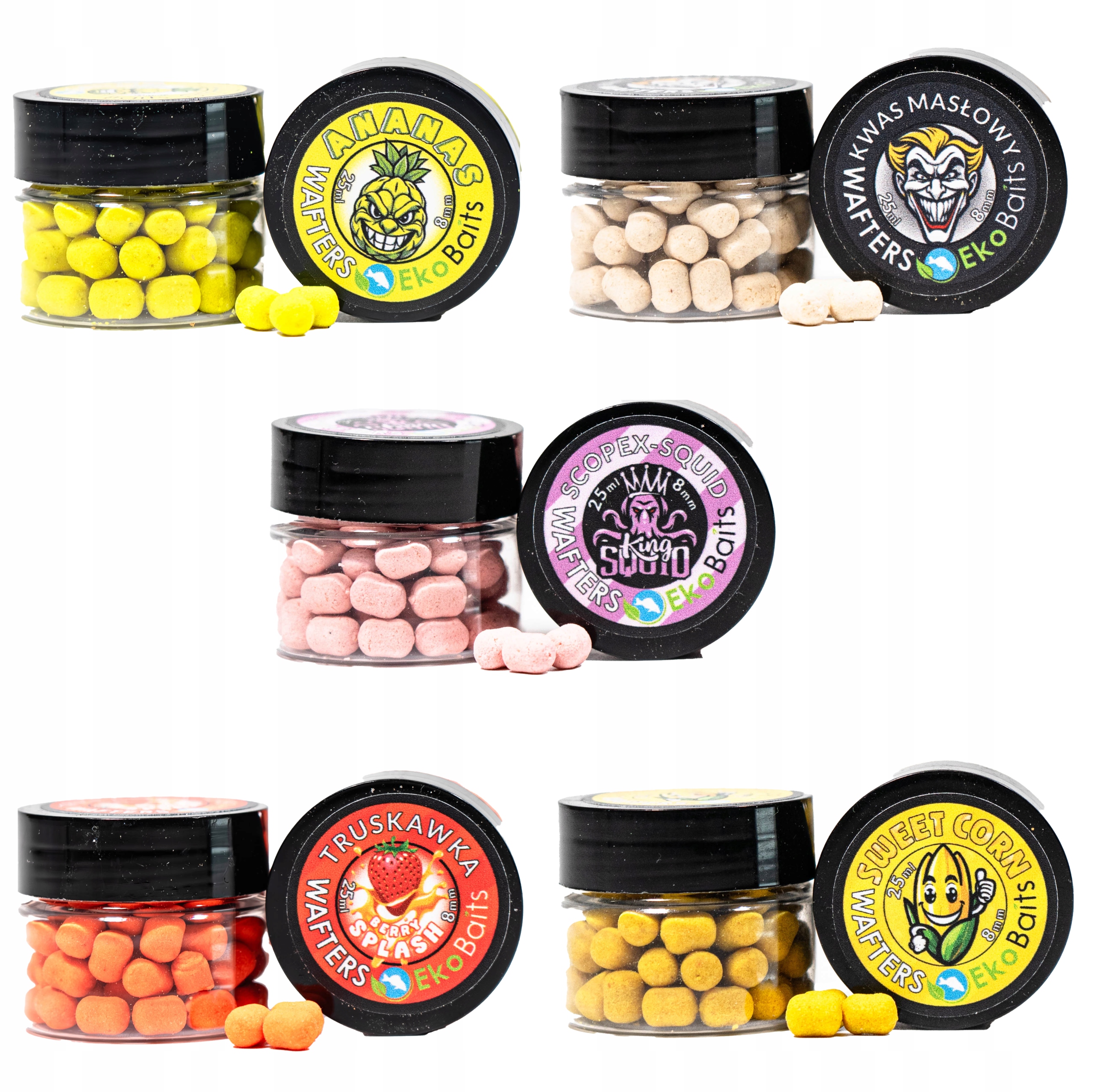 Wafters 8 mm Method Feeder Mix 5 Smaków Karp Eko Baits