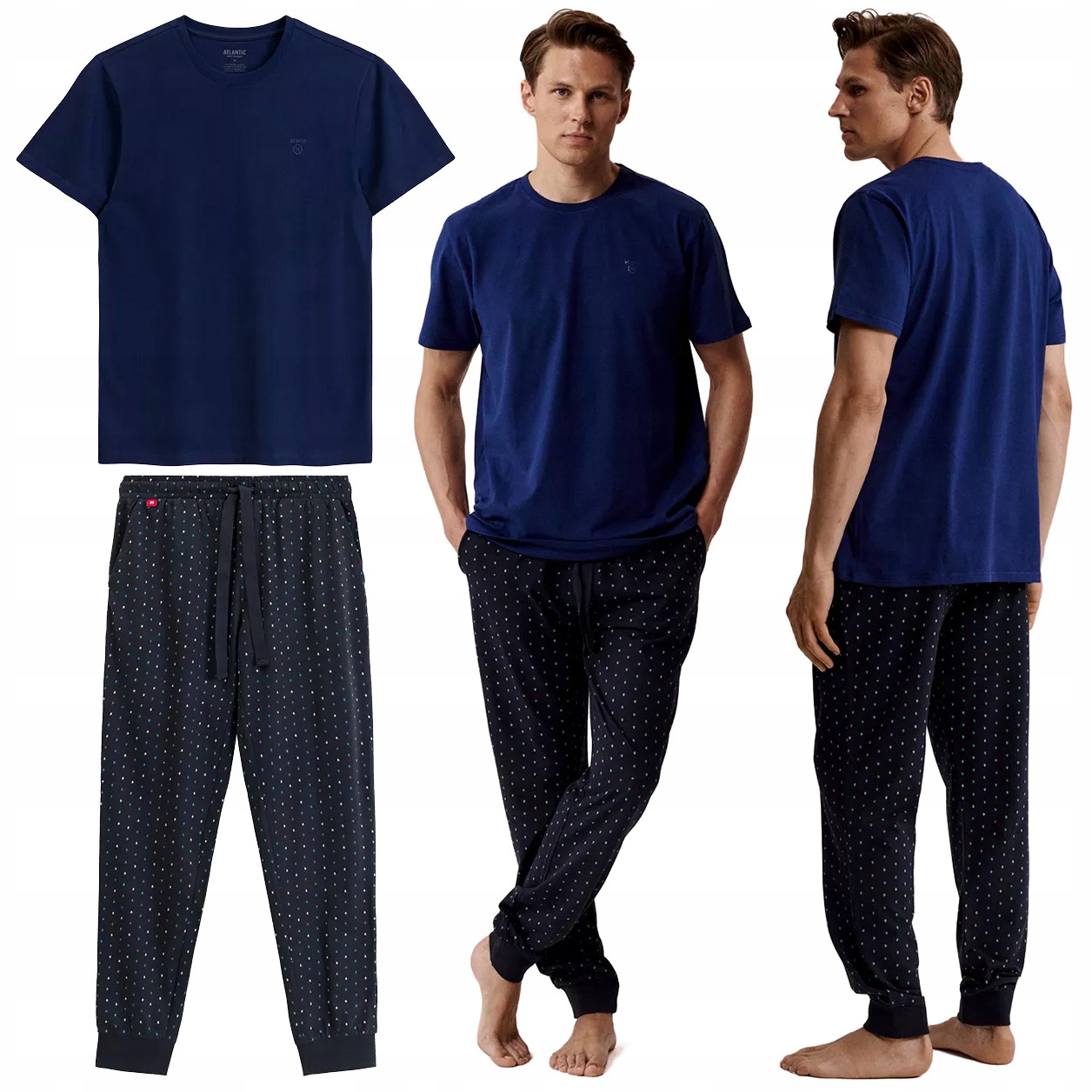 Pánské Pyžamo Atlantic NMP-388 Volný krátký komplet z bavlny M