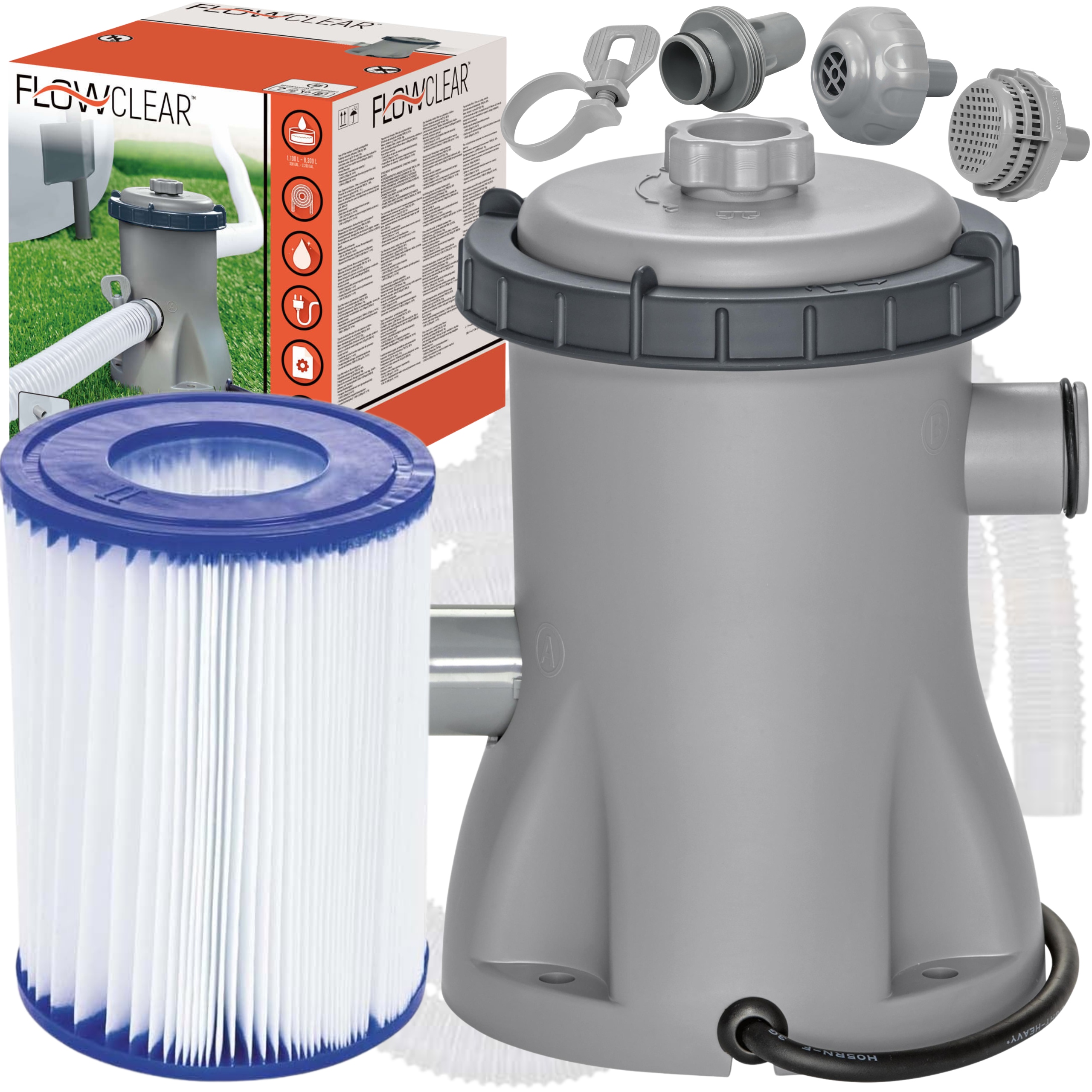 Pompa Filtrująca Do Basenu 1249 L/h Bestway Filtr zestaw