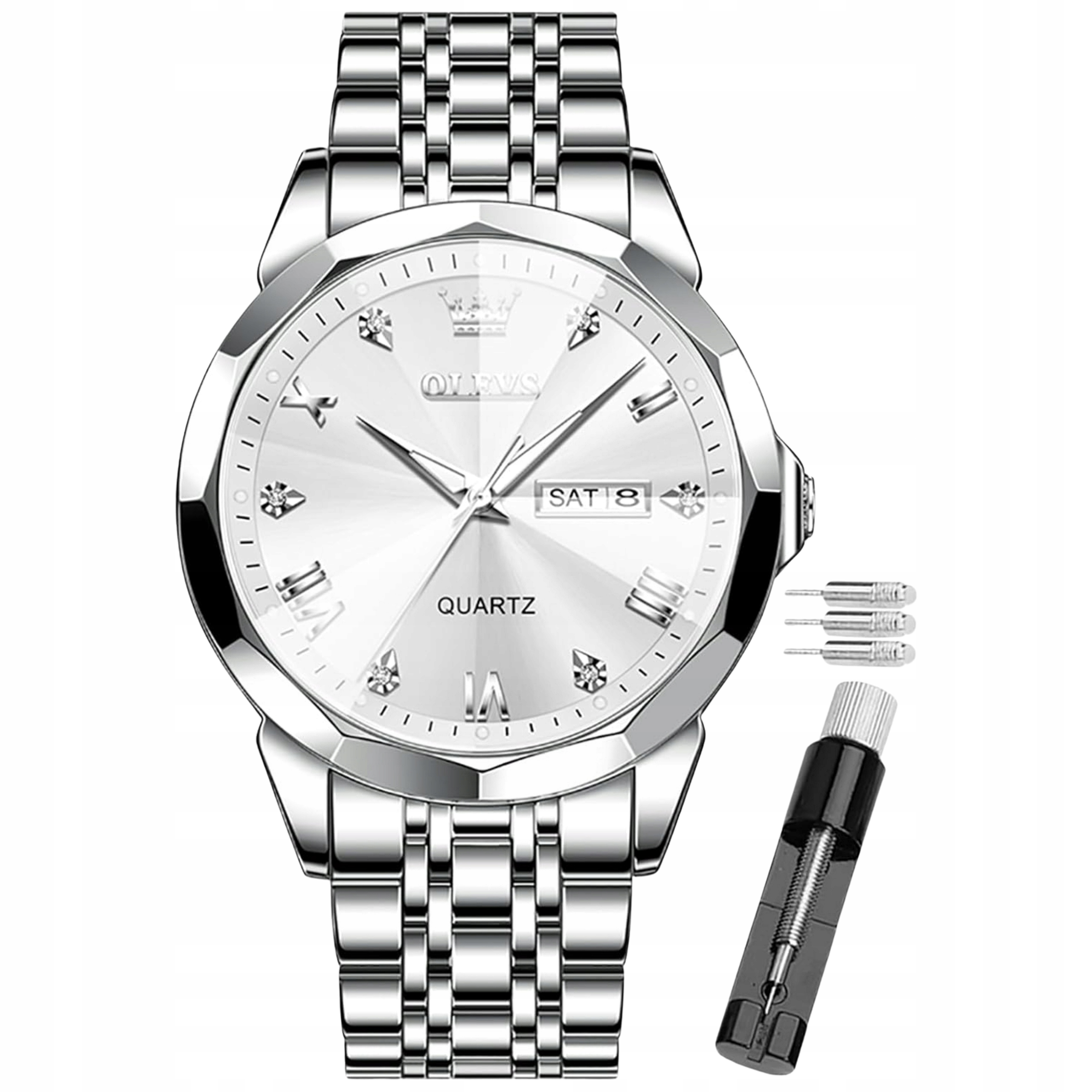 Pánské hodinky z křemenné nerezová ocel chráněné datem 41 mm vodotěsné 3ATM