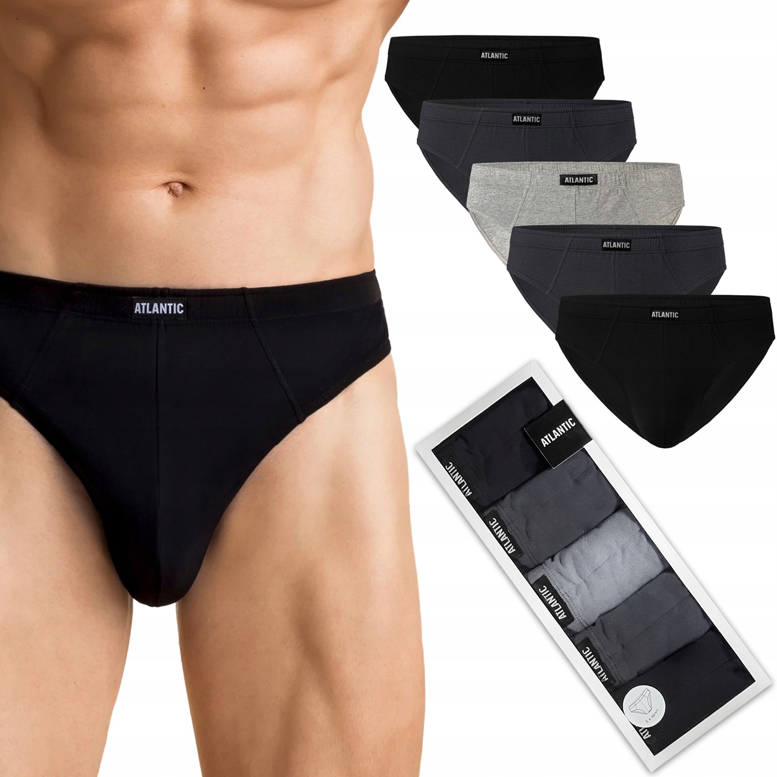 Pánské slipy 5 Par sport Atlantic 5SMP-001 XXL