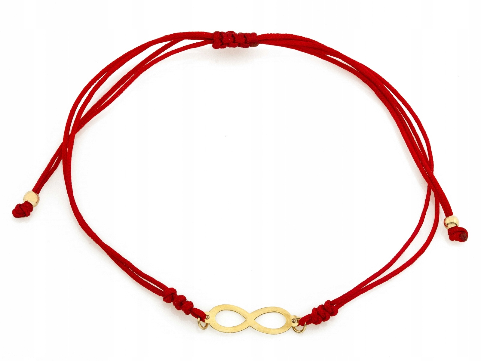 Zlatý náramek nekonečno 585 na červené šňůře 0.35 g Infinity