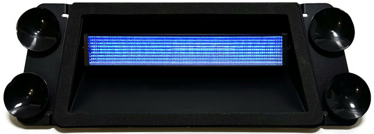 Výstražná Led stroboskopická lampa za sklo pro přísavky, modrá, 12V, 24V