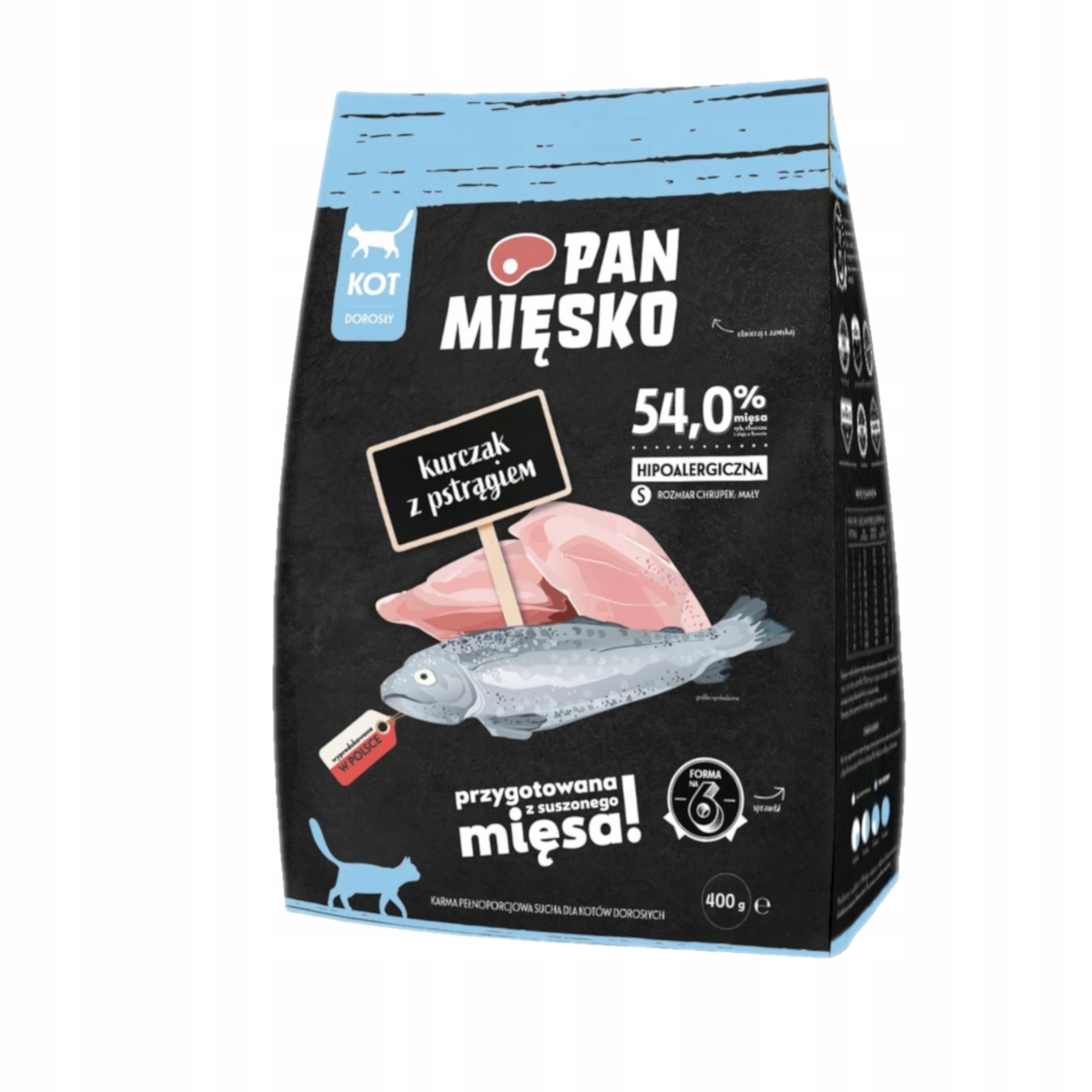 Levně 4X Pan Miesko krmivo pro kočky kuře s pstruhem S 400 g