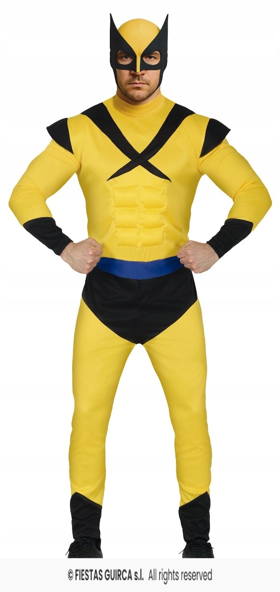 Kostým Wolverine Kombinéza Žlutý Převlek Svalíček L