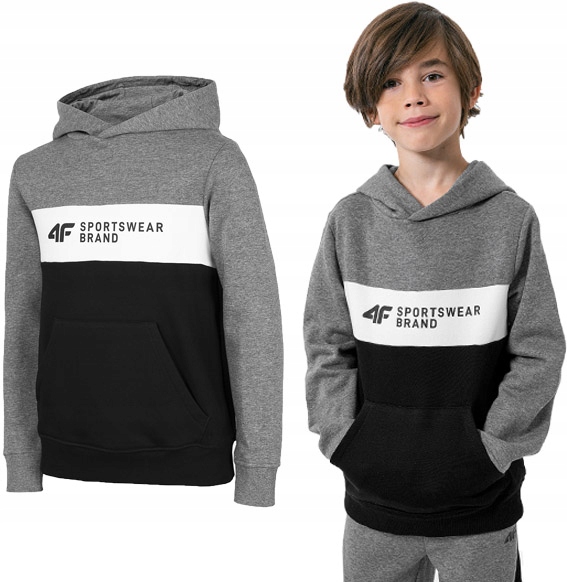 

Bluza chłopięca dresowa 4F JBLM003 ocieplana 140.