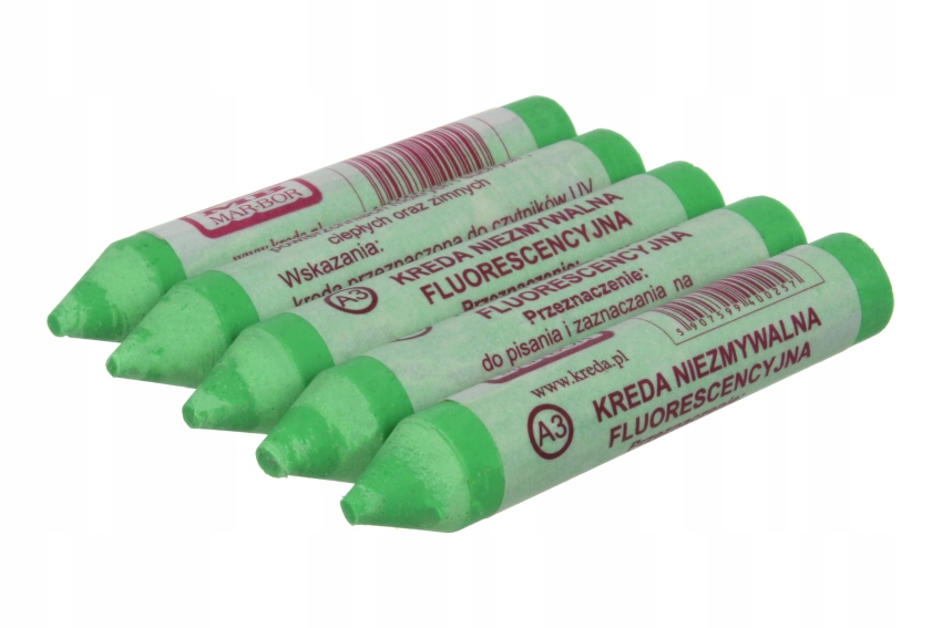 5x Kreda techniczna fluorescencyjna A4 ZIELONA