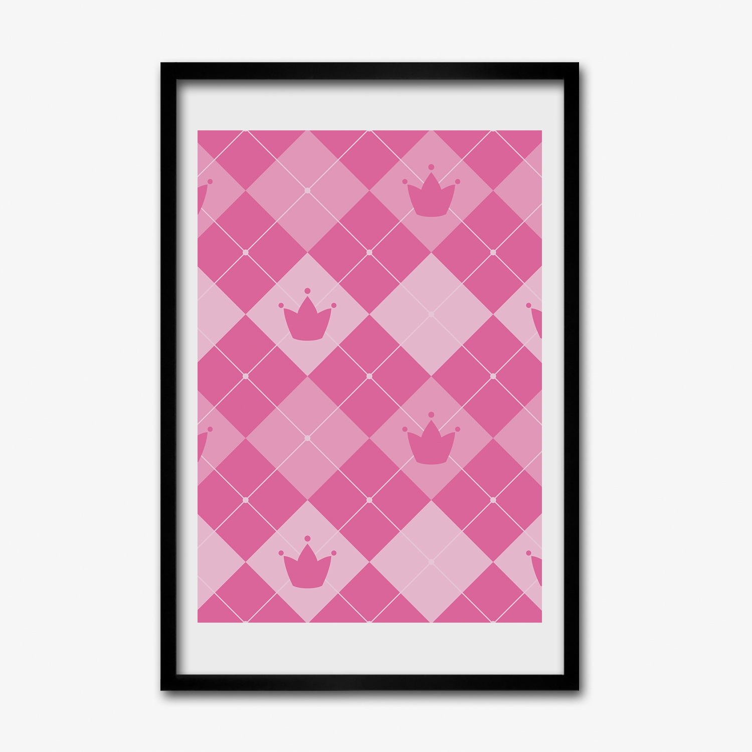 Nástěnný obraz Mdf rám Šachovnice koruna 40x60