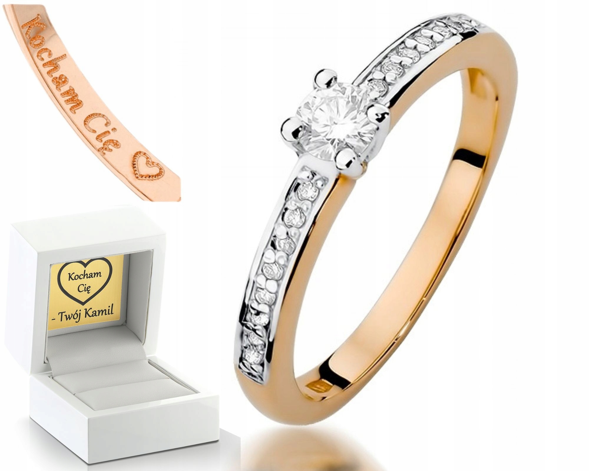 Růžové Zlato Prstýnek S Brilianty 0,28CT 585 Pro Ni Jako Dárek