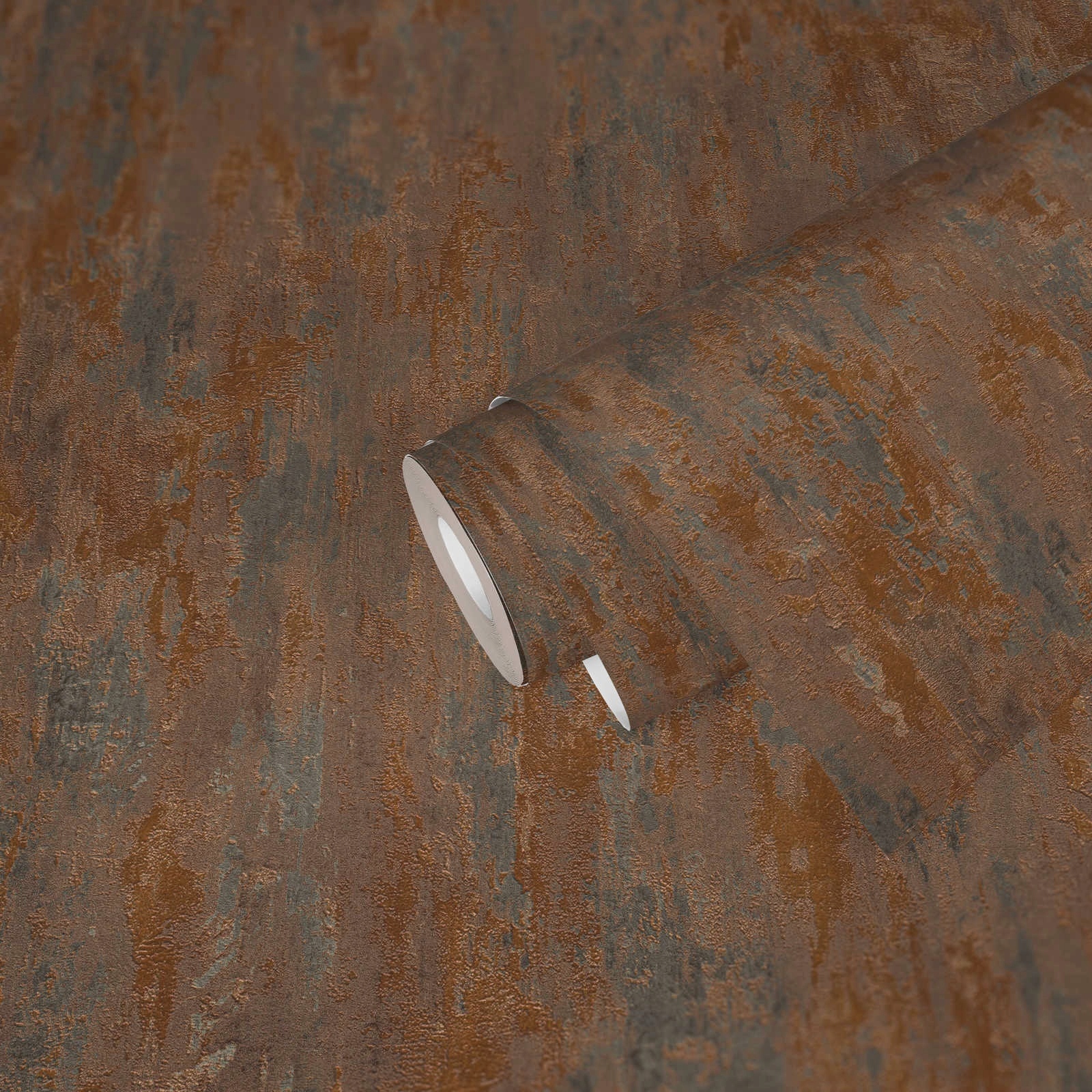 Vinylová tapeta na vliesu imitující měděně hnědou štukovou omítku