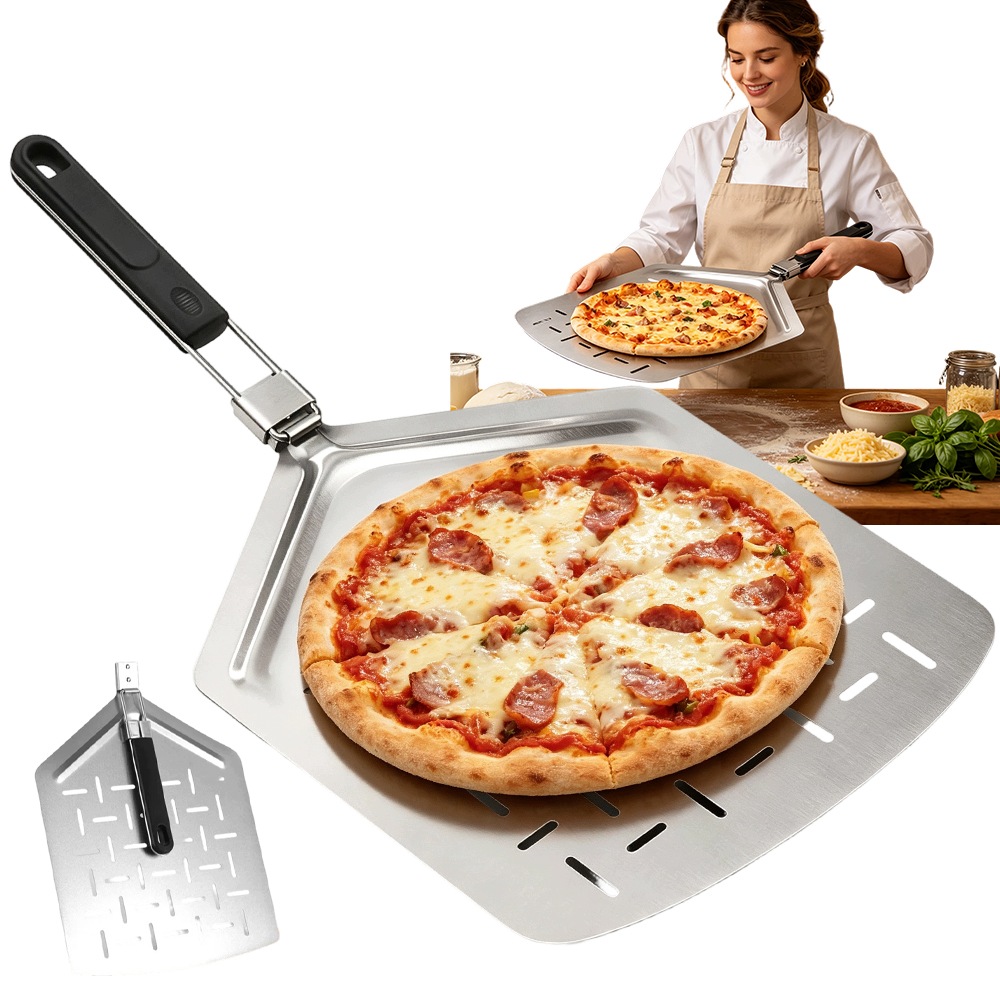 Špachtle na pizzu perforovaná 33x62,5 cm nerezová ocel skládací