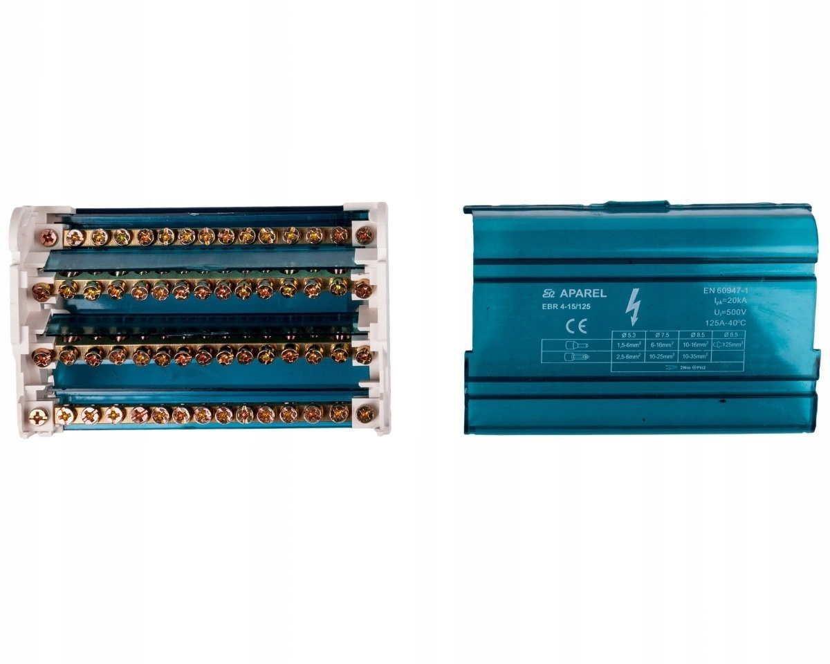 

Blok rozdzielczy 4P 125A Ebr 4-15/125