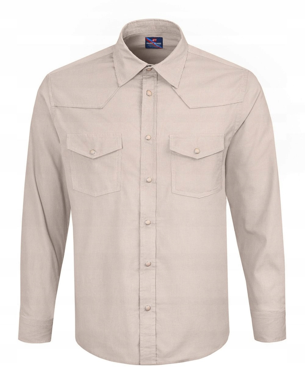 Pohodlná košile z jemného sametu Pako Jeans béžová XL