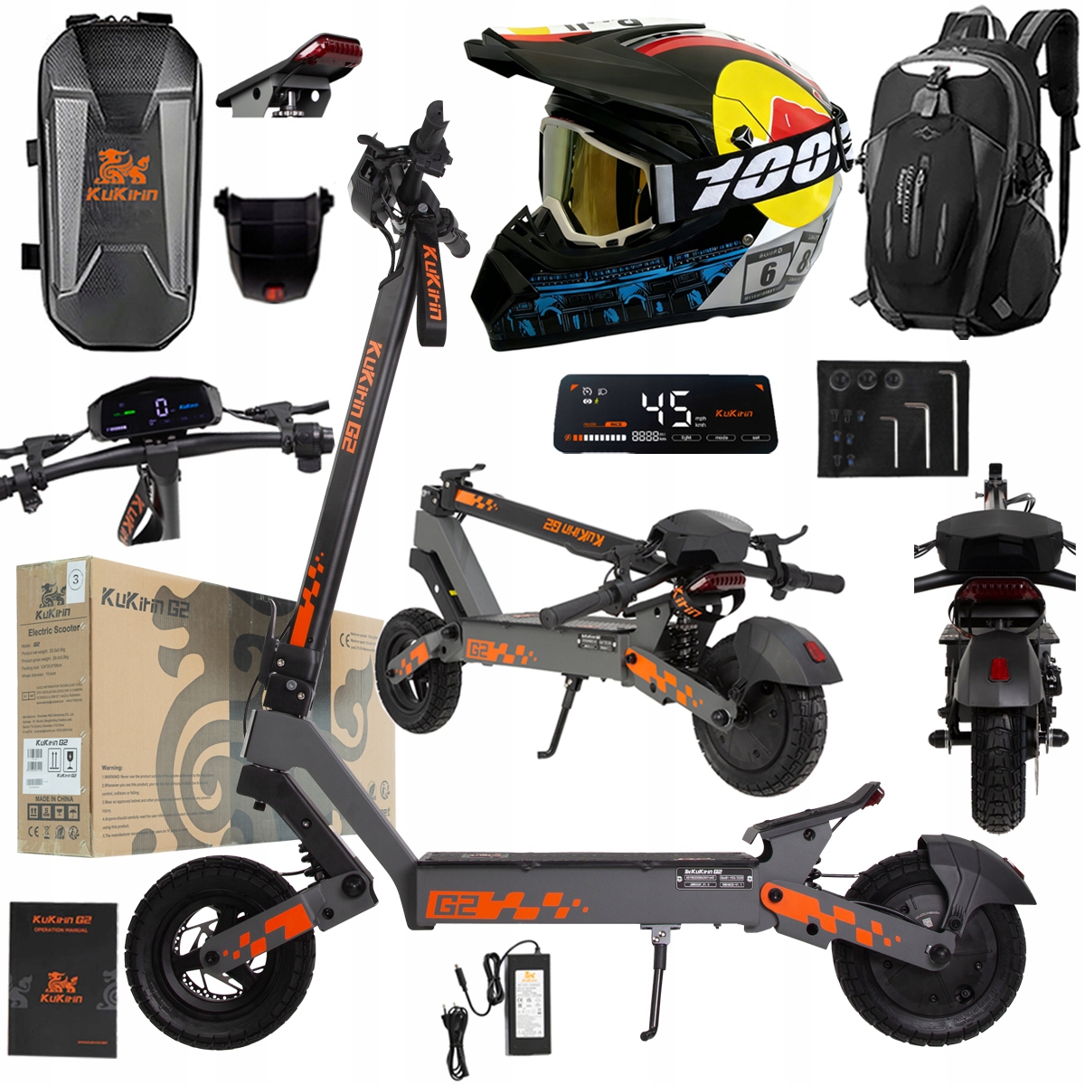 Kukirin G2 2026 Nové skládací elektrické vozidlo 1200W 45KM/H 15Ah 48V 10"