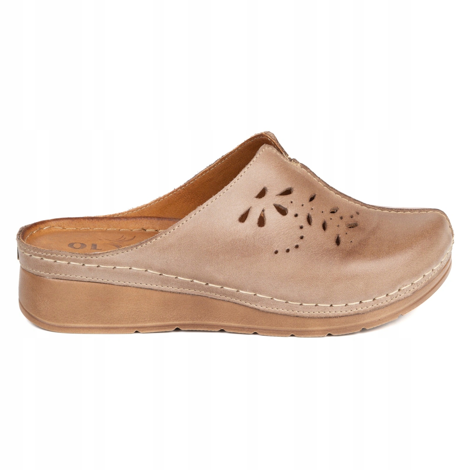 Dámské kožené Nazouváky Olivier 990M s tvarovanou stélkou cappuccino 36