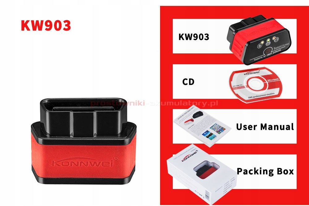 Interfejs diagnostyczny Konnwei KW903 OBD2 Kod producenta KW9031