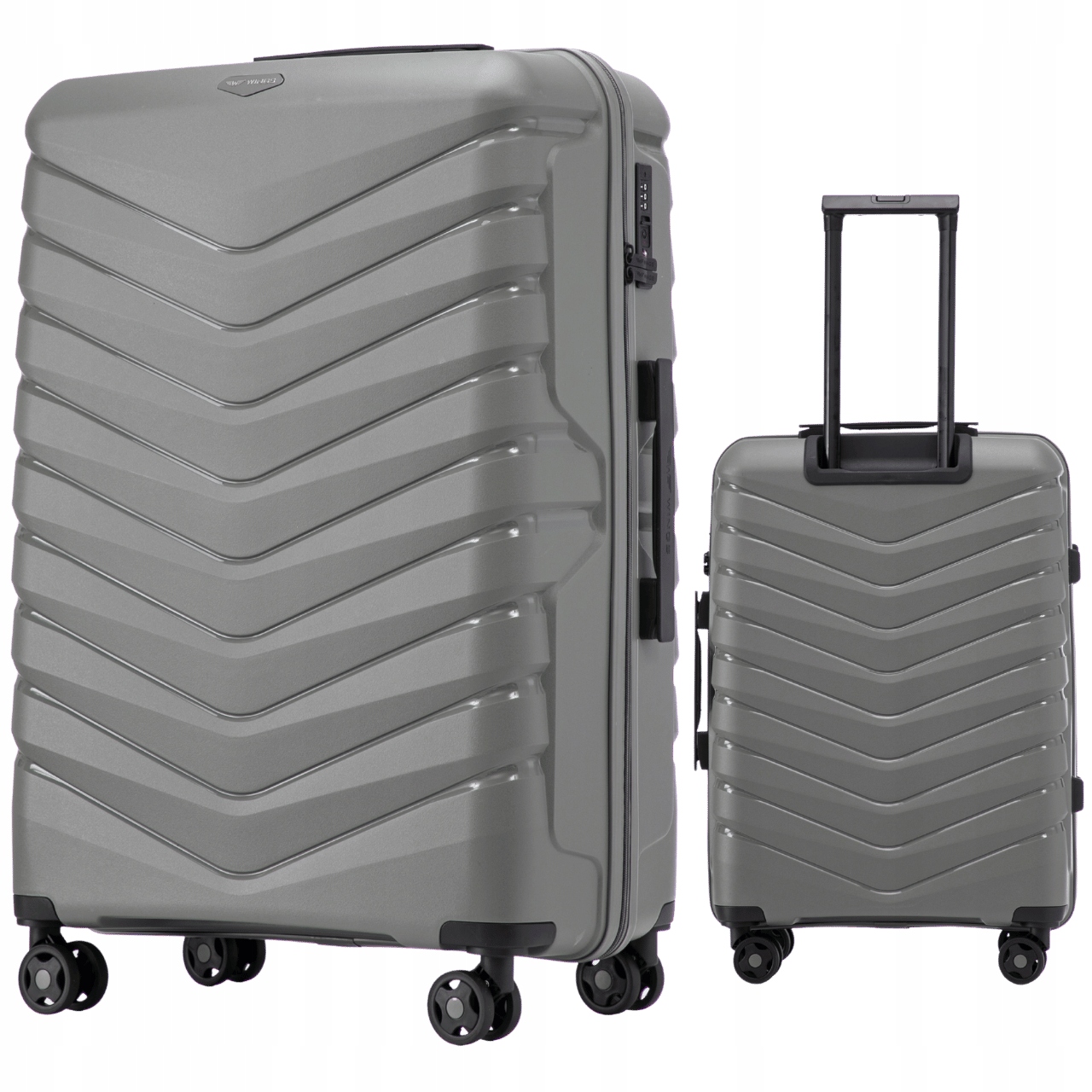 Velký registrovaný kufr na zavazadla XXL 4 kolečka Tvrdá, prostorná, vhodná Wings