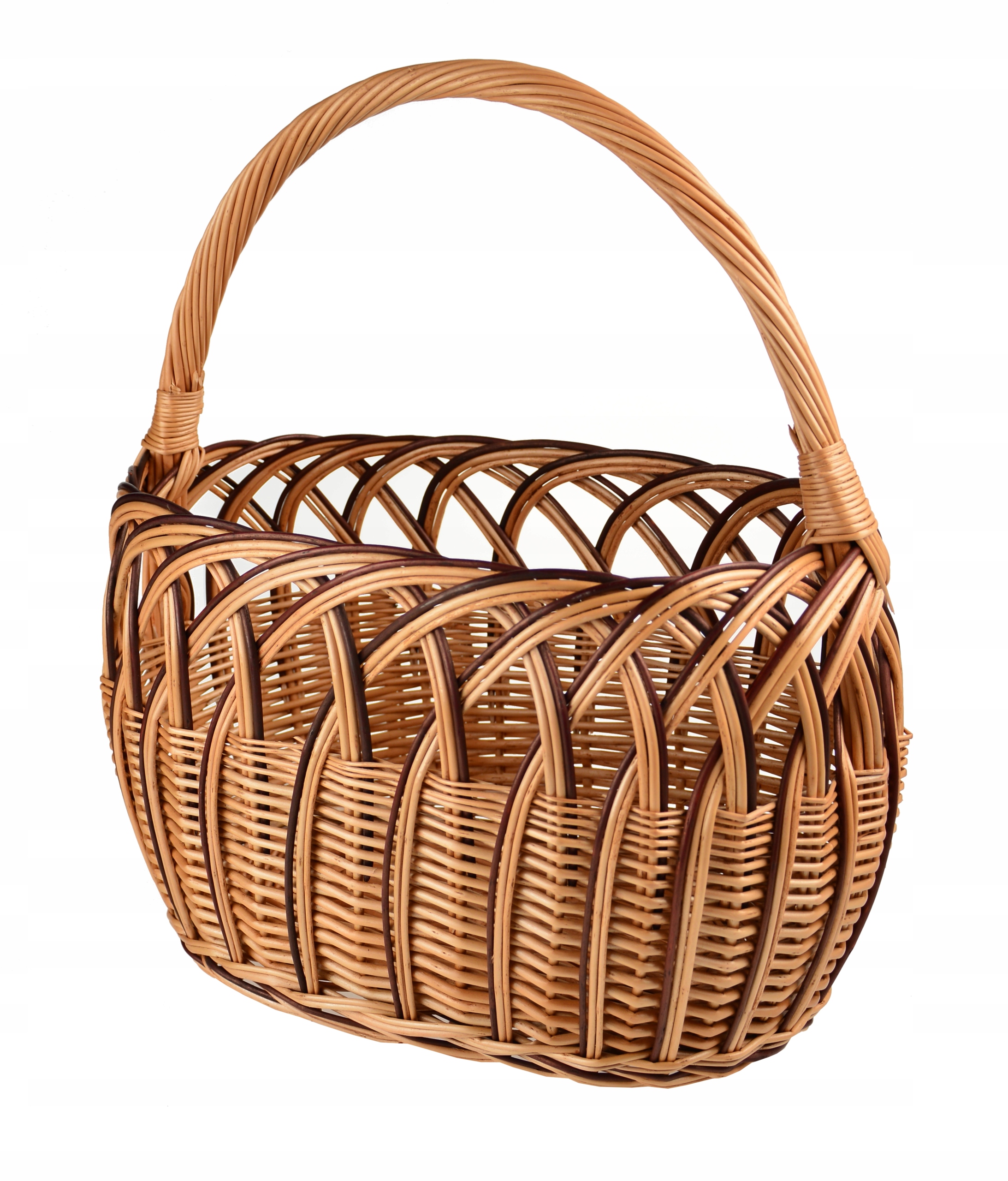 Wiklinowy koszyk Na Zakupy zakupowy grzyby ażur