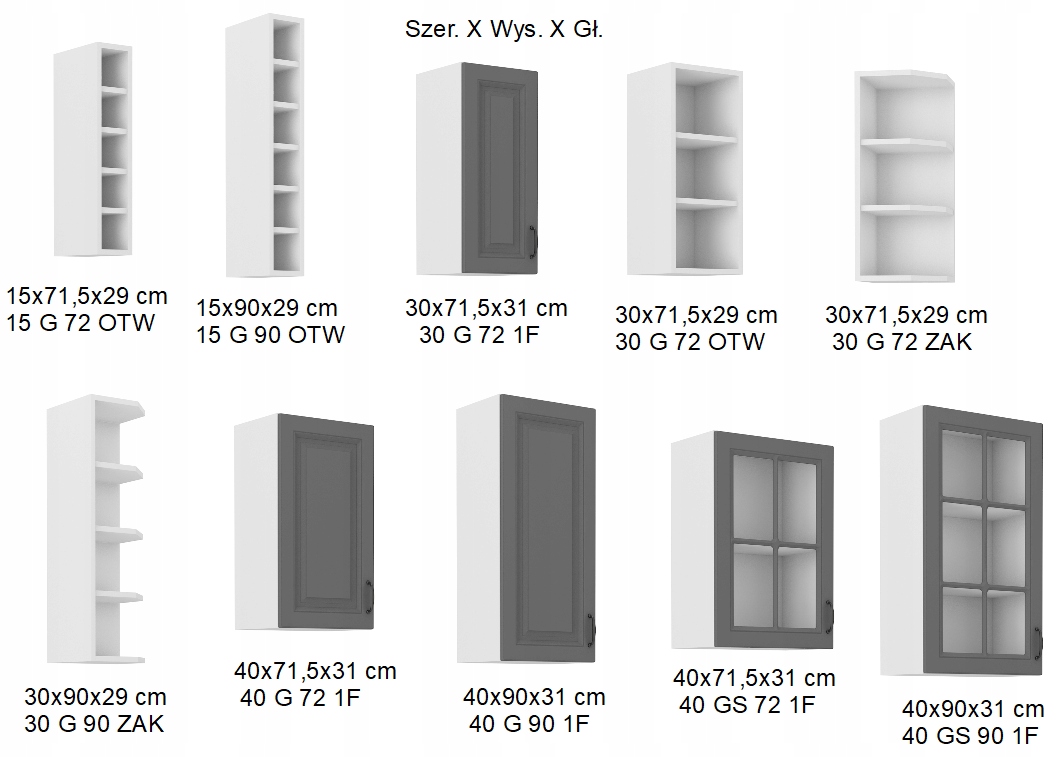 Szafka kuchenna ANIS 80 cm WISZĄCA Głębokość mebla 31 cm
