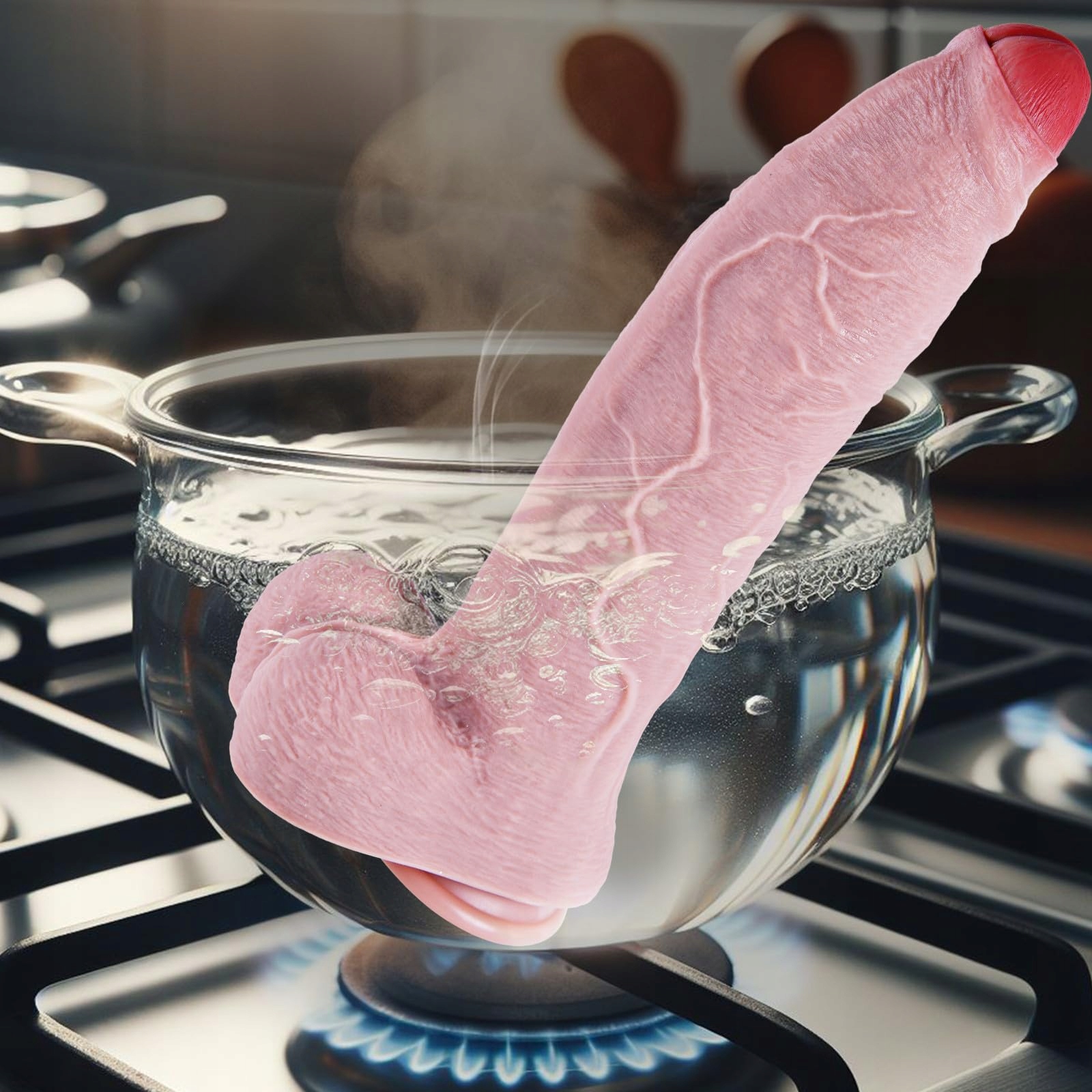 GIGANTIC SILIKON Dildo 32cm Realistyczny Z Przyssawką Dla Doświadczonych — miniatura 5