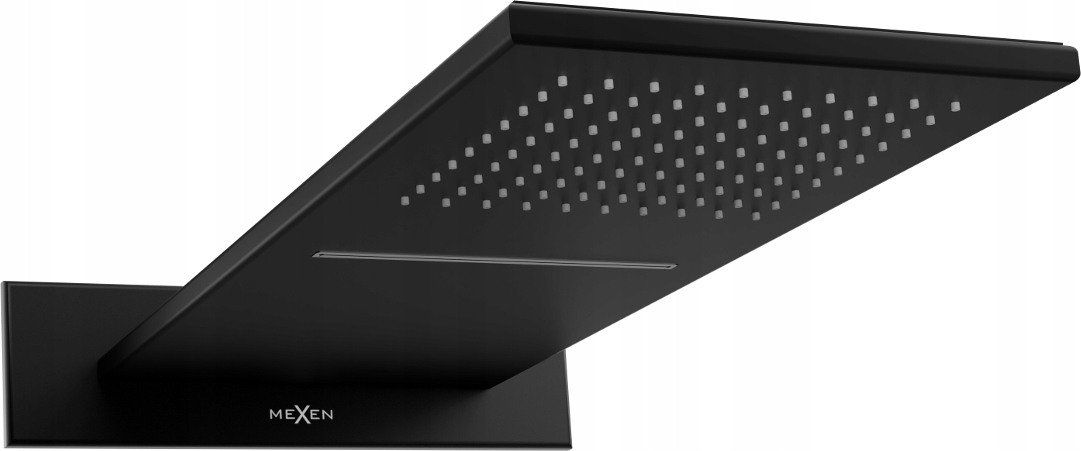 Mexen Waterfall Slim Dažďová Sprcha 50x22 cm, Čierna, Nehrdzavejúca Oceľ