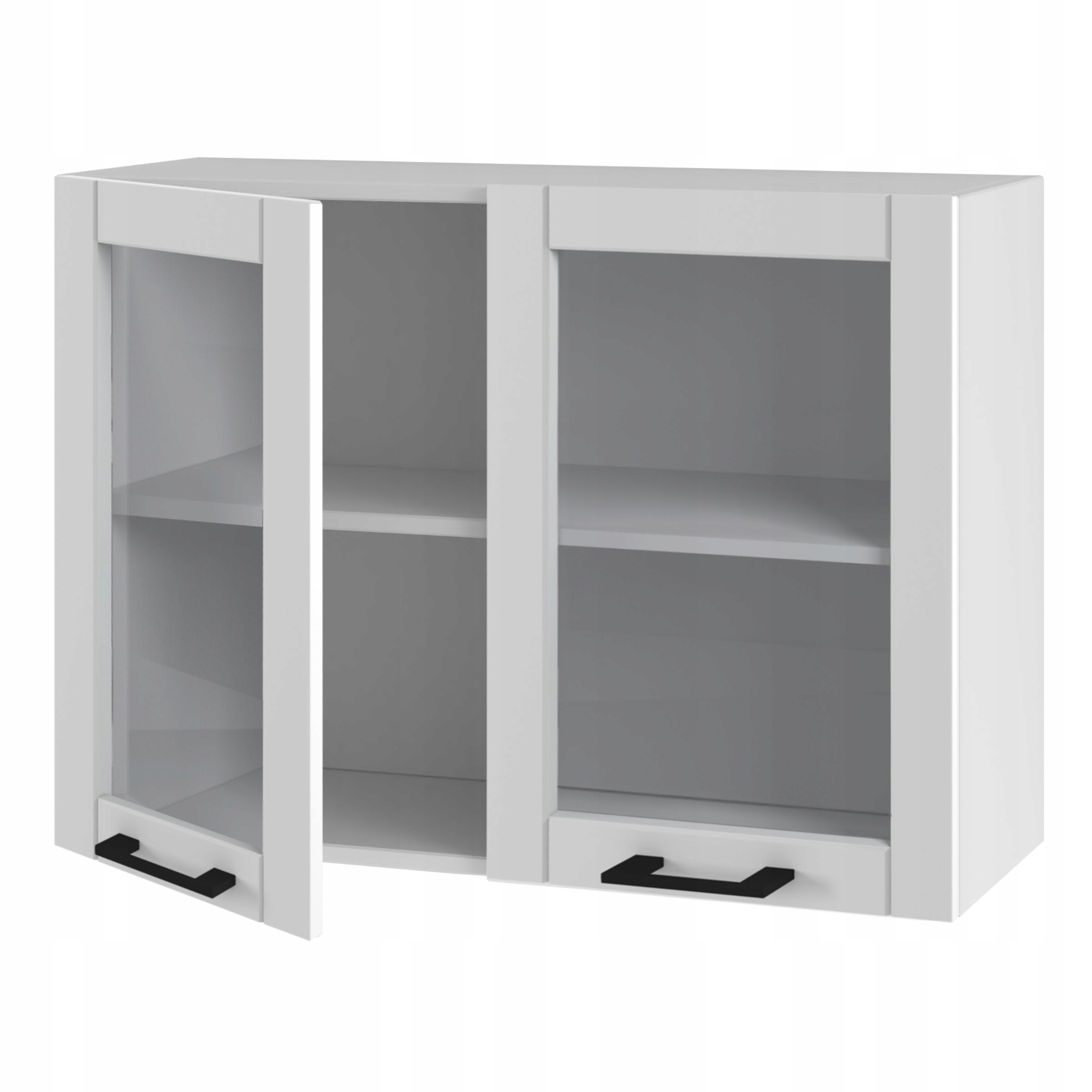 Horná kuchynská skrinka 80 Ramka biela matná vitrína