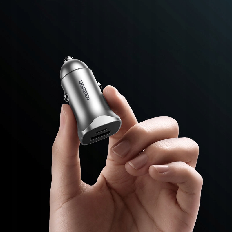 UGREEN ŁADOWARKA SAMOCHODOWA USB C / USB 24W PD QC TYPU C ZAPALNICZKA Stan opakowania oryginalne