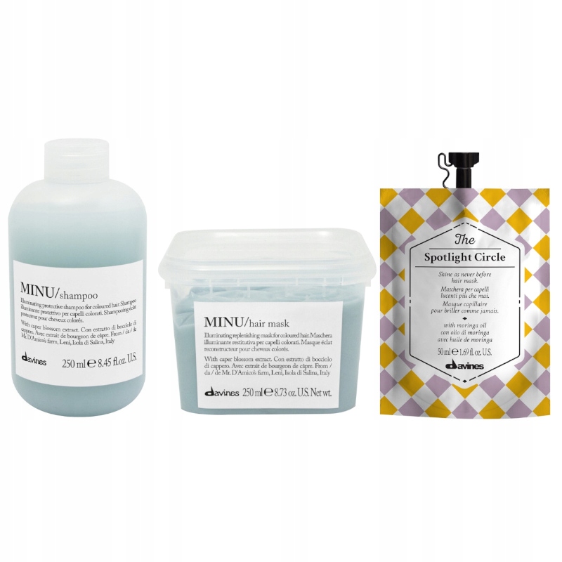 Davines Minu šampon 250 ml maska 250 ml maska Spotlight Circle 50 ml
