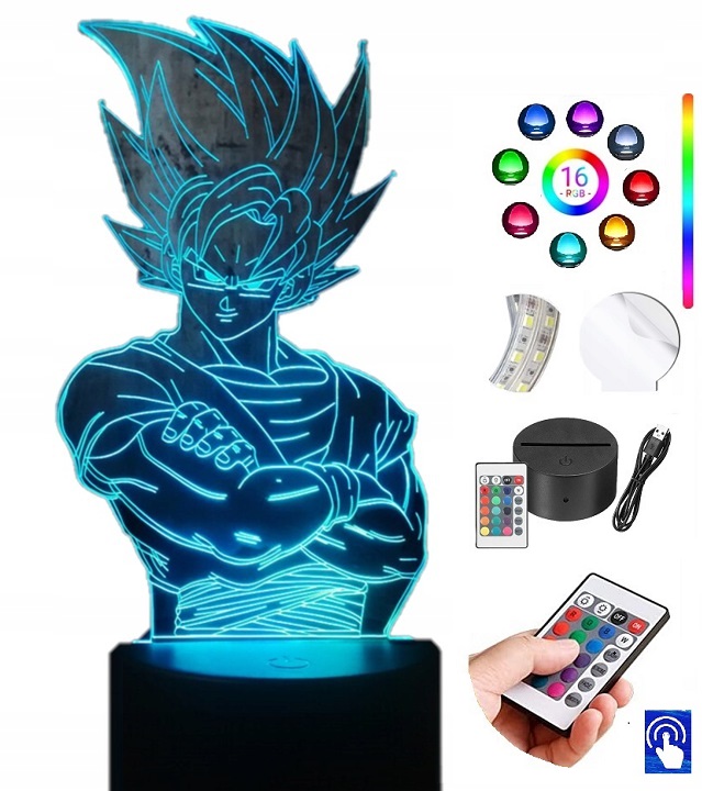 

Lampka Nocna Dragon Ball Son Goku 16 Led Plexido