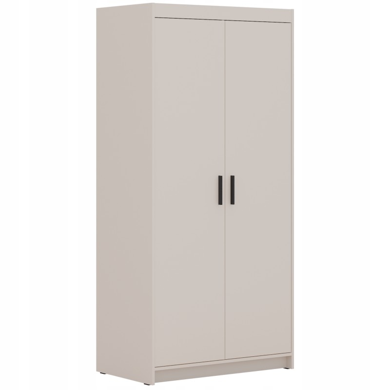 Skříň Alena 2D Béžová Písková 90 cm zásuvka police a tyč