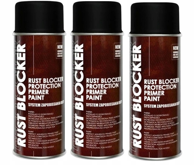 Lakier spray na rdzę Rust Blocker Czarny DecoColor 3szt