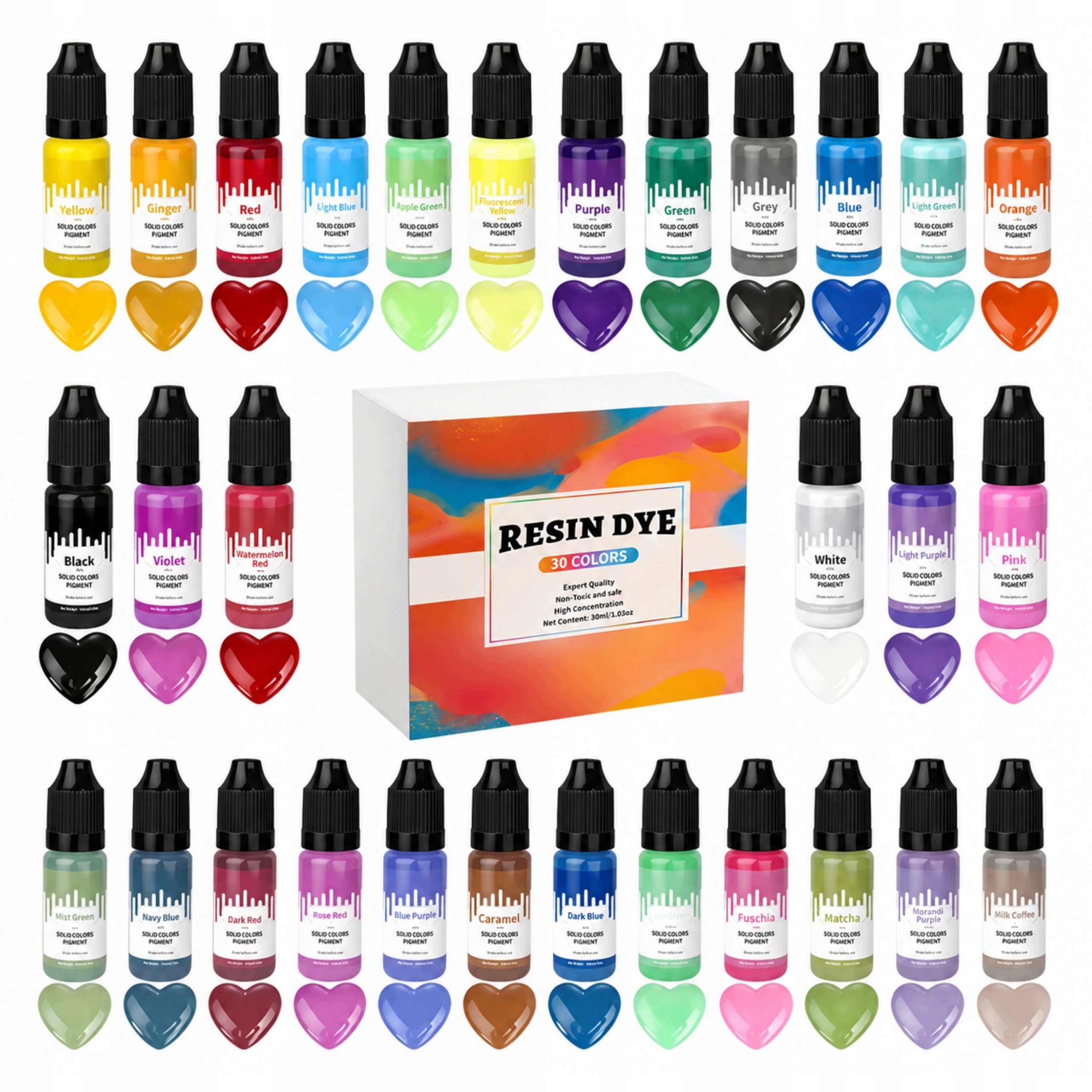 Tekutá barviva pro epoxidovou pryskyřici Pigment Mix Barev Sada 30 x 10 ml