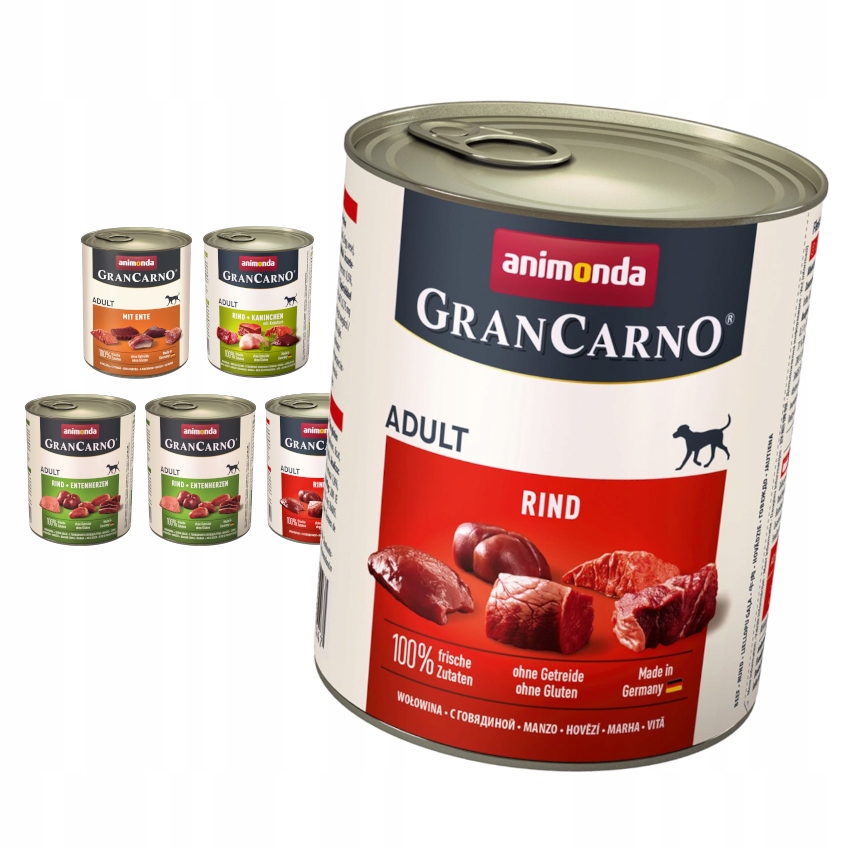 Levně Animonda GranCarno Adult 6x800g Vlhké Krmivo pro psy Mix 4 příchutí
