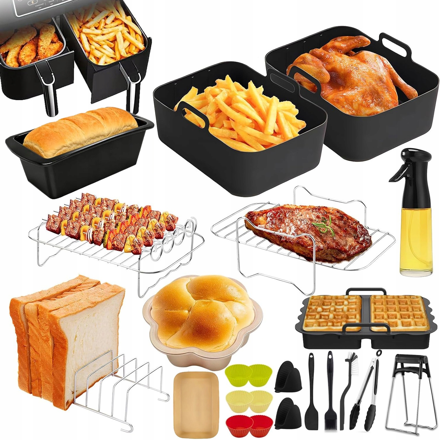 24 el Akcesoria Pro Horkovzdušnou Fritézu Multifunkční Bezpečnostní