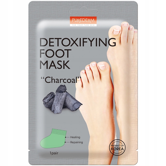 PUREDERM Detoxifying Foot Mask Charcoal do stóp