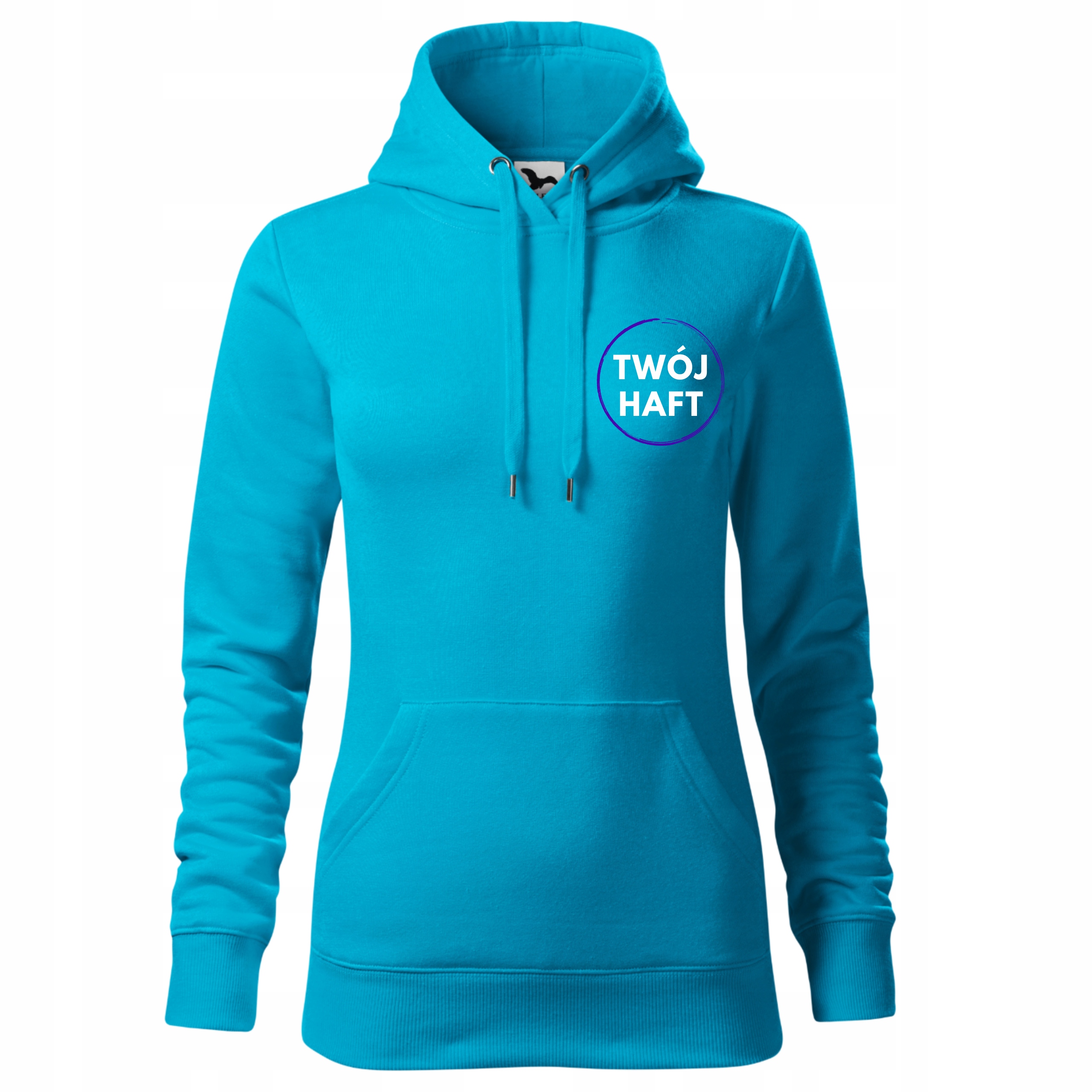 Dámská mikina Mikina S Kapucí S Potiskem loga společnosti tyrkysová velikost S